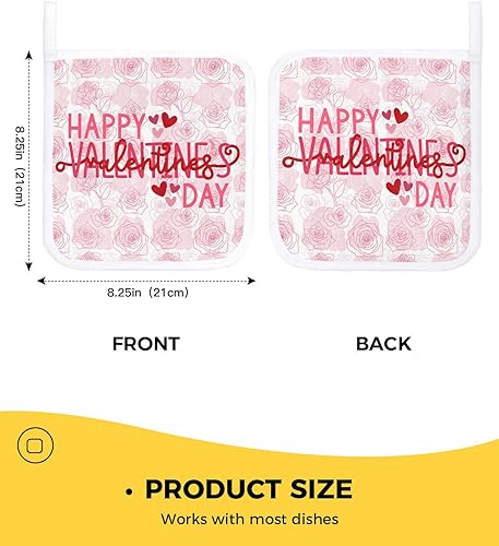 Miniatura 3 de 3 Packs Valentines Floral Pot Holders Sets for Kitchen,Oven Pan Plate Bowl Pads Heat Proof Mat with Hanging Loop,Terry Cloth Potholders Soft Grip