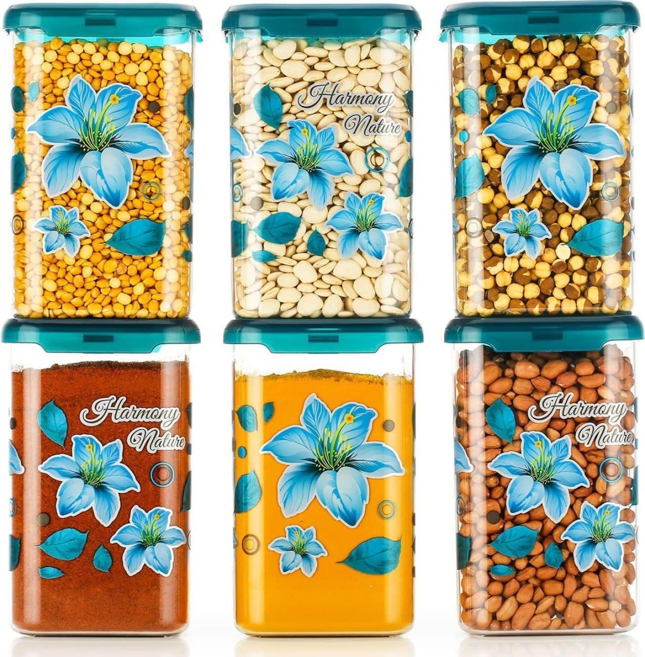 Contenedor de almacenamiento de cocina de forma cuadrada irrompible, contenedor de almacenamiento de alimentos, dispensador de cereales, contenedor de aperitivos, recipiente de plástico juego