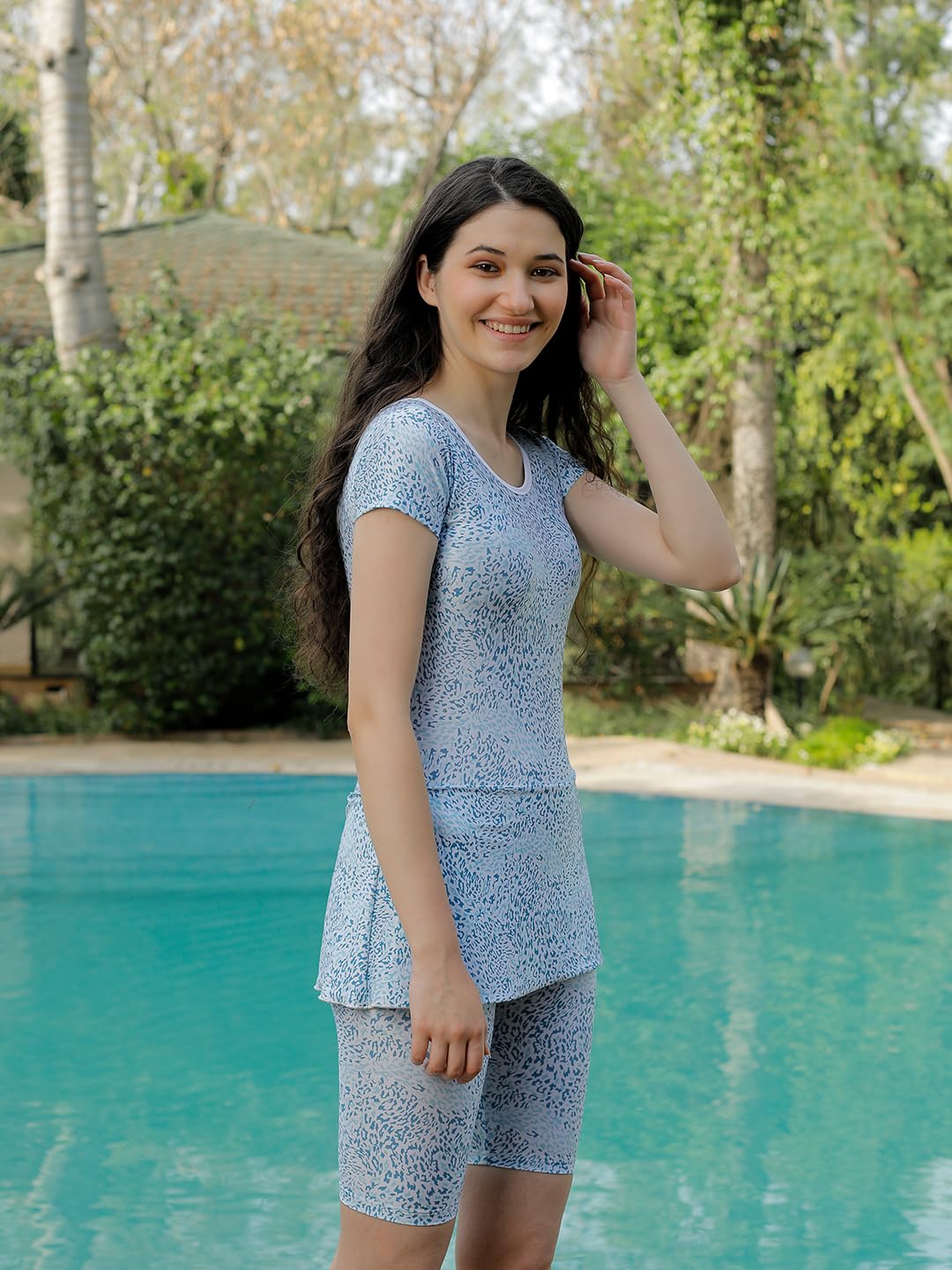 CUKOO Padded Blue Animal Printed Swimwear 2