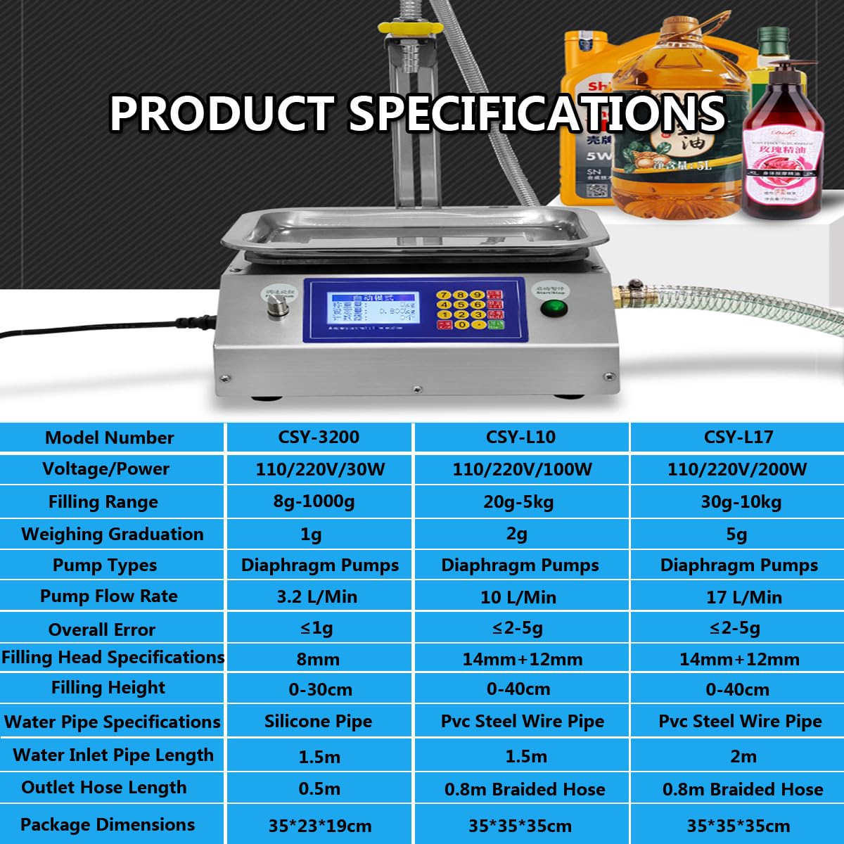 Riempitrice automatica con pesatura per liquidi - Alta portata per olio, detersivo, shampoo, yogurt, bevande, colla