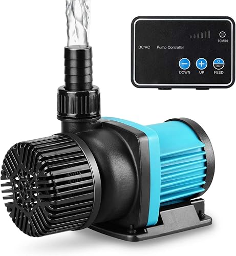 Bomba de agua para acuario de 1250 gph de 24 V CC con controlador, sumergible y bomba de retorno en línea para peceras, acuarios, fuentes, sumidero,
