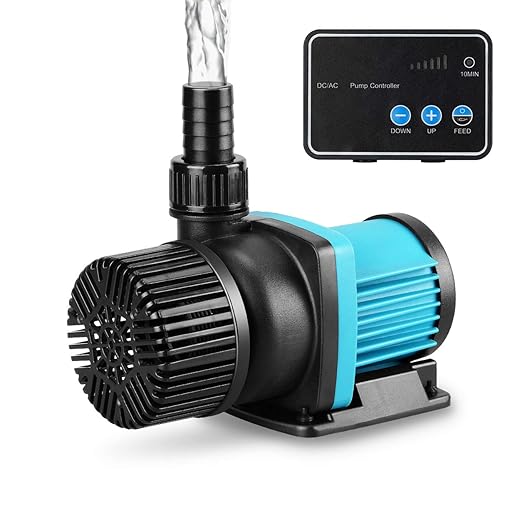 1850GPH 55W16FT Aquarium 24V DC Water Pump with Controller, Submersible and Inline Return Pump for Fish Tank,Aquariums,Fountains,Sump,Hydroponic,Pond,Freshwater and Marine Water Use