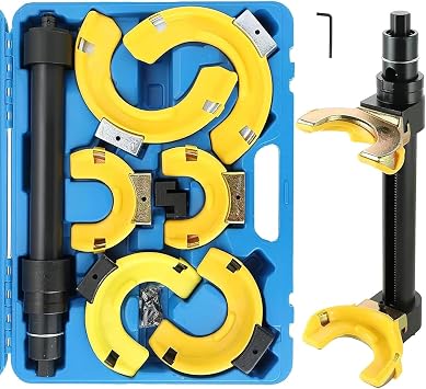 DASBET Strut Spring Compressor Set Macpherson Strut Spring Compressor Kit | Interchangeable Fork Strut Spring Extractor Set Strut Coil Spring Shock Absorber Remover Tool