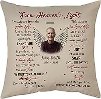 Vista 7 de Hyturtle Almohada conmemorativa personalizada de condolencias con inserto de 12 x 12 pulgadas, regalos impresos de doble cara para la pérdida de un