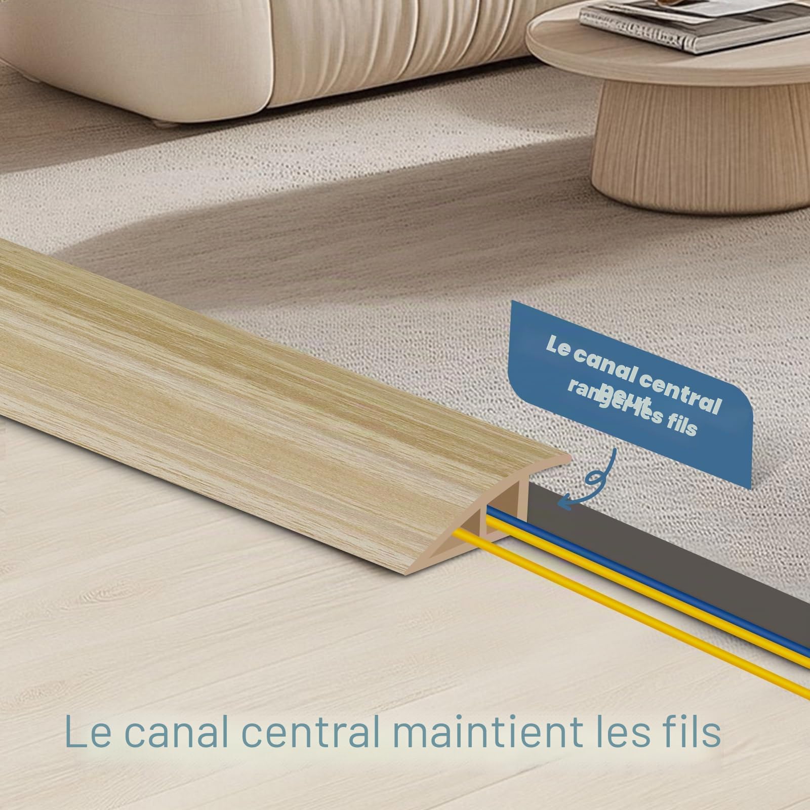 Barre de Seuil Adhésive PVC, Profil de Transition pour Rattrapage de Dénivellation, Jonction entre Sols et Portes Hauteur Réglable，Rampe de Seuil Bandes de Transition Sol