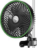 VIVOSUN AeroWave E6 Gen2, Grow Tent Clip Fan 6”, EC Motor, Smart Control, Powerful Oscillating Fan, Local Timer, Weatherproof IP54, for Hydroponics Circulation Cooling, Black