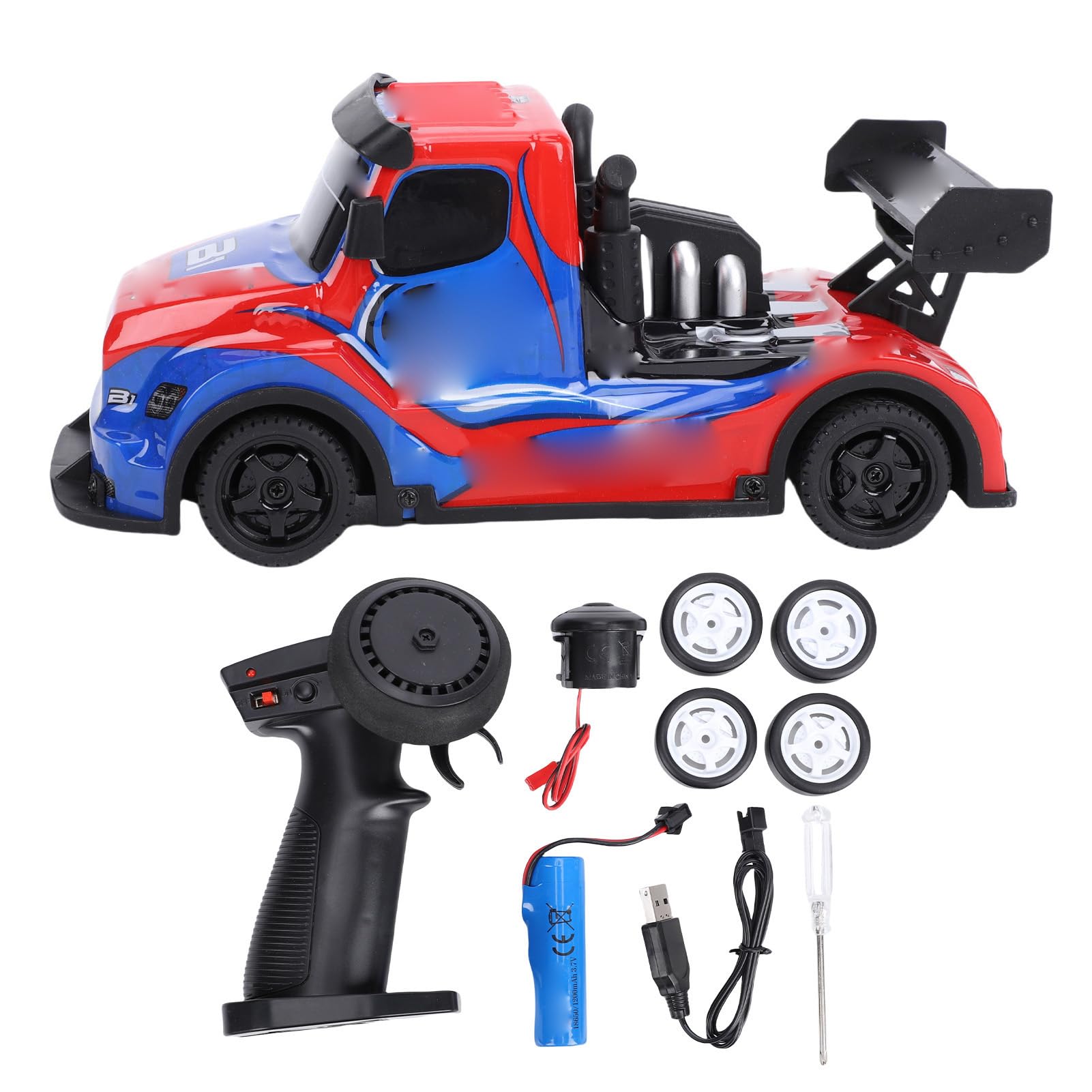 Kikumi Voiture Drift RC avec 4 Roues Motrices et Lumières Changeantes de