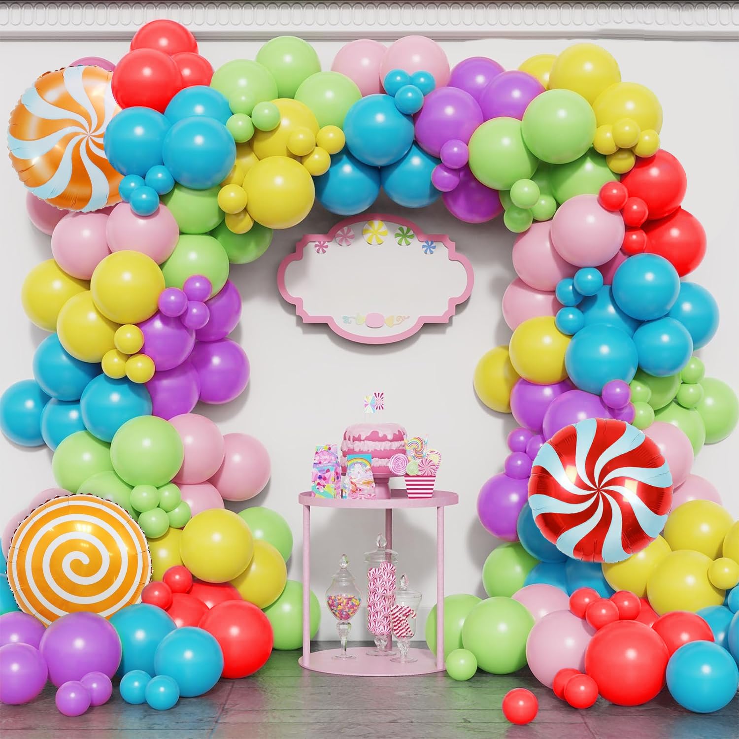 Party Propz Metallic Balloons for Decoration - Pack of 85 Pcs Happy Birthday Balloons | Helium Balloons for Kids | Candy Theme Birthday Decoration | Foil Balloons