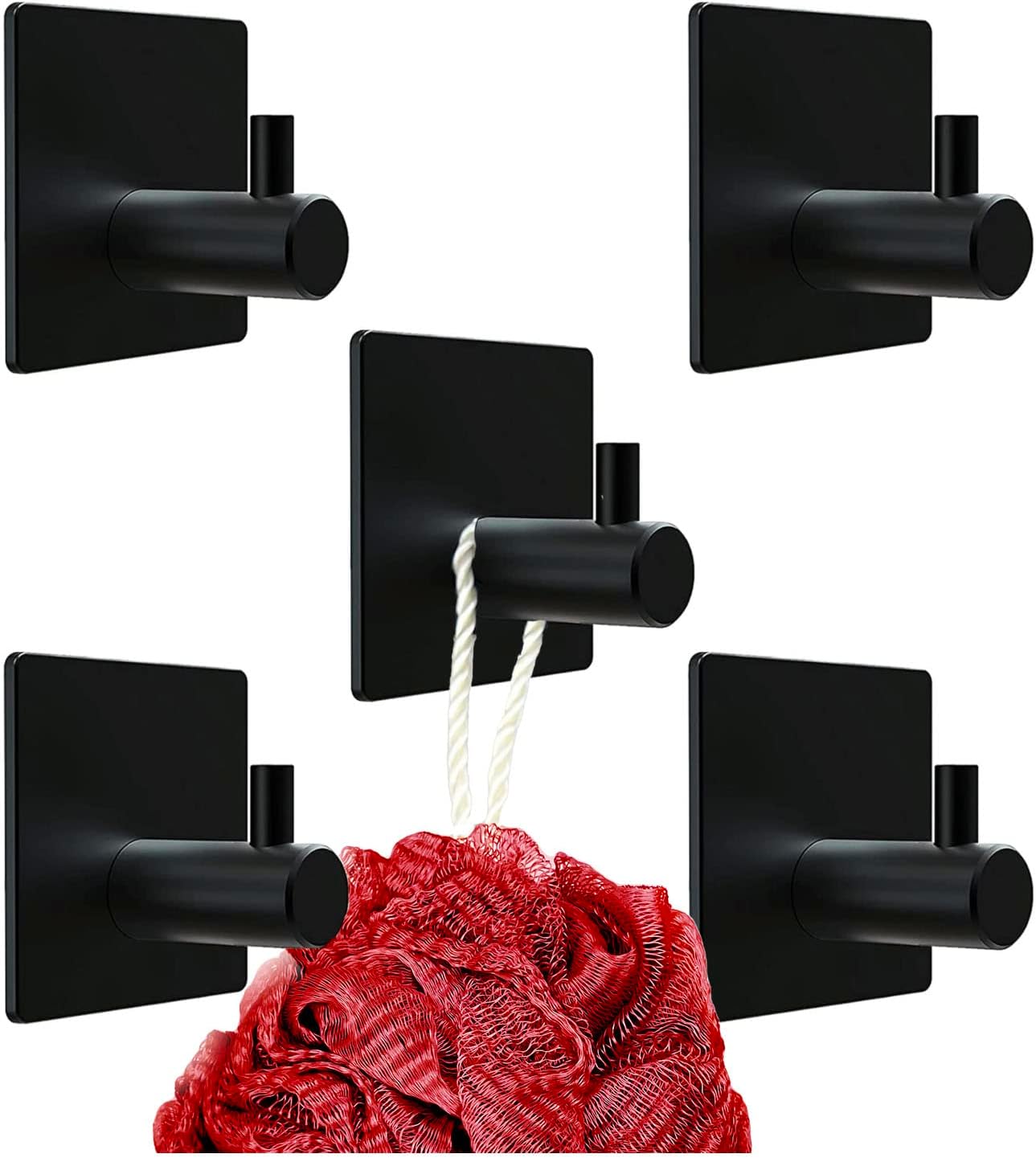 KONLREMA Matte Black Towel Hooks 304 Stainless Steel Bathroom Coat Hook ...