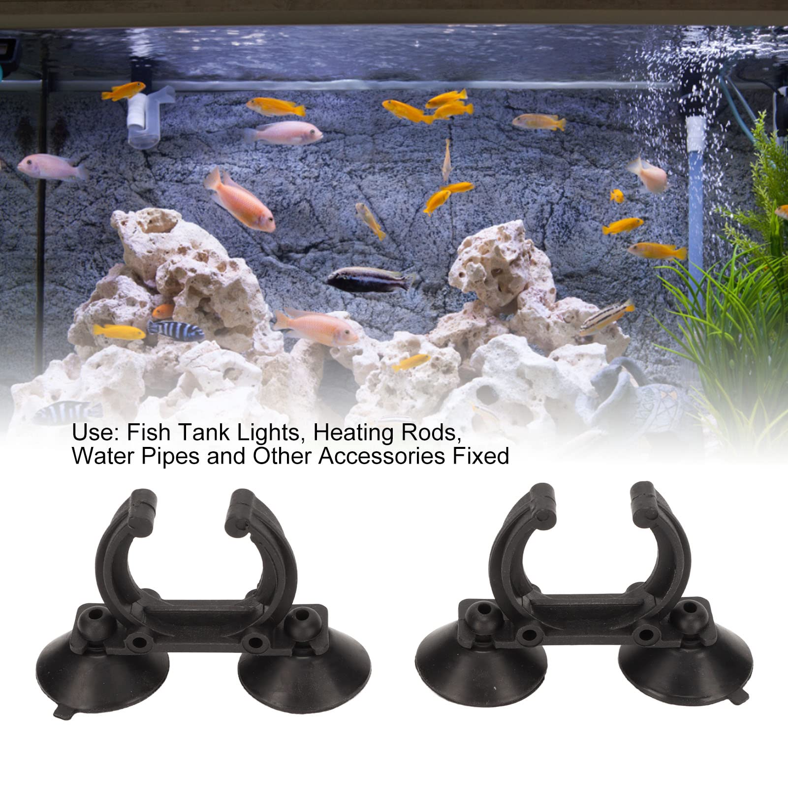 fish heating ad lighting accessories AYNEFY Aquarium Heater Suction Cup Clips - Black - Modern - Fix Tank Lights, Rods, Water Pipes & Color:T.S. Special black rockfish Fish4Bass Kit - Clear Reptile heat light provides