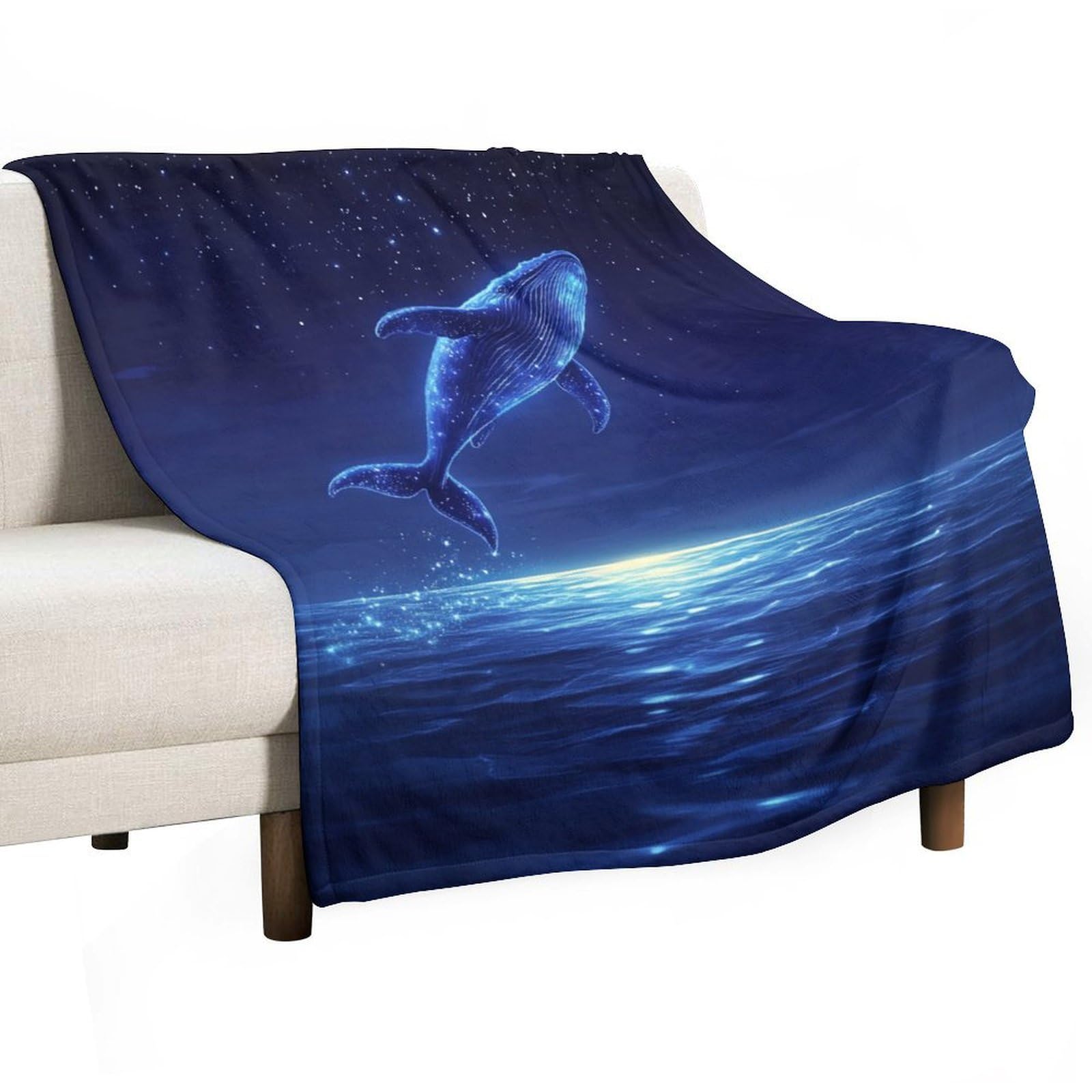 Couverture en flanelle motif baleine pour réchauffer instantanément vos moments de repos frileux