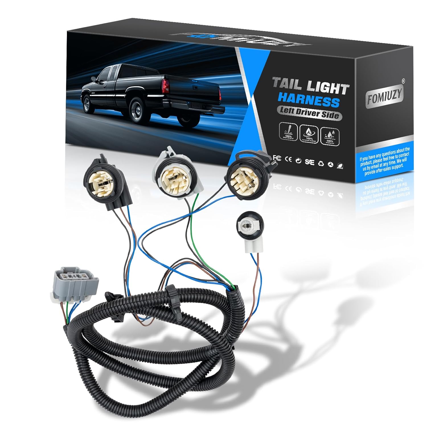 WEILEITE Left Driver and Right Passenger Side Tail Light Direct Wiring Harness Kit Compatible with Chevy Silverado 1500 1500HD 2500HD 3500 2003-2007 Replace 16531401 16531402