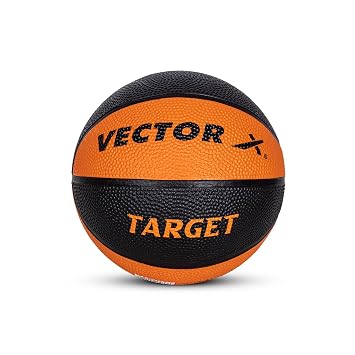 Vector X Target 8 Panel Rubberized Moulded Basketball, Indoor & Outdoor, Training, Soft Practice Basket Ball| Ideal for Kids & Adults |Suitable for All Surfaces (Size:6)