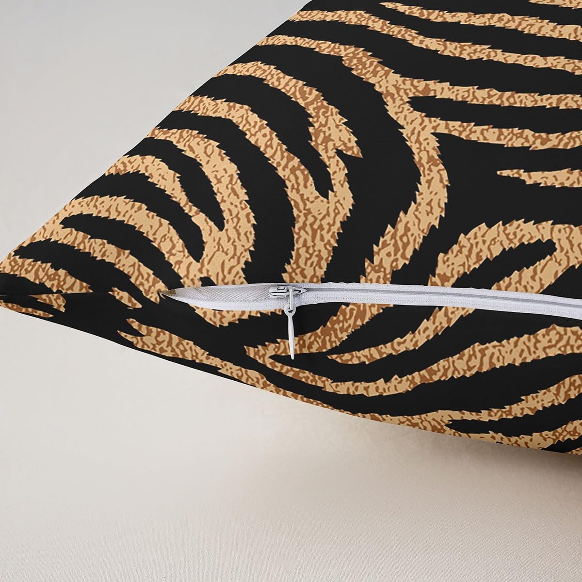 Zebra Stripe Brown Black Pillow Case Cover,Zebra Print Soft Square Pillow Cover 4 Pack,Wild Animal Skin Decorative Throw Couch Sofa Pillow Cover Double Sides Print,20"x 20"