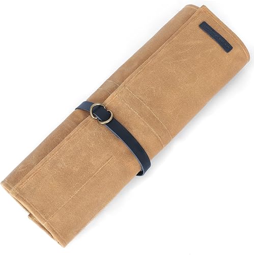 Miniatura 8 de Manjushri Cuchillo de chef con 9 bolsillos de lona con cinturón de cuero auténtico.