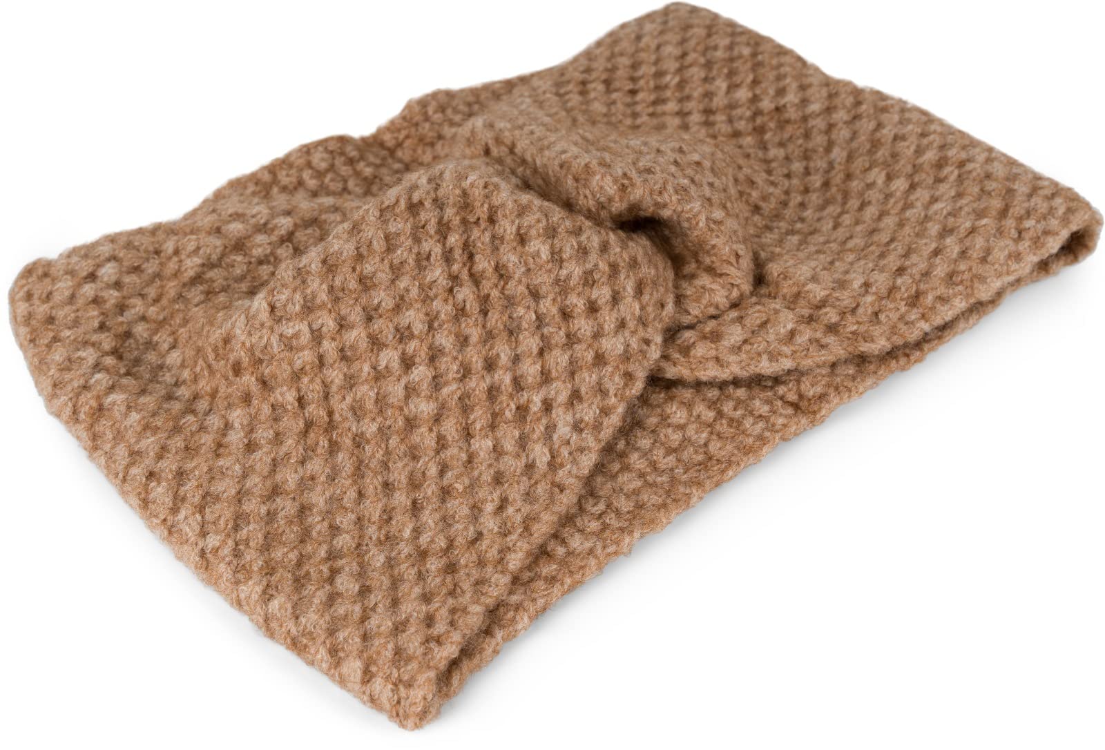 styleBREAKER Ladies Knitted Headband with Waffle Pattern and Twist Knot, Warm Winter Hairband, Headband 04026060, Colour:Brown - Image 2