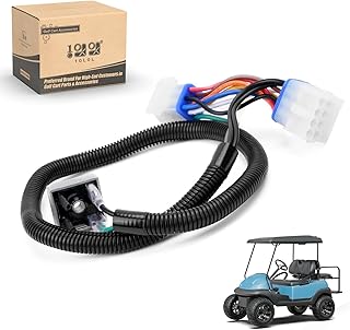 Golf Cart Harness Adapter-12V Headlight Voltage Reducer Harness for Club Car Precedent (Since 2004) Gas Golf Cart Light Harness, 9 Pin to 12 Pin Converter Harness