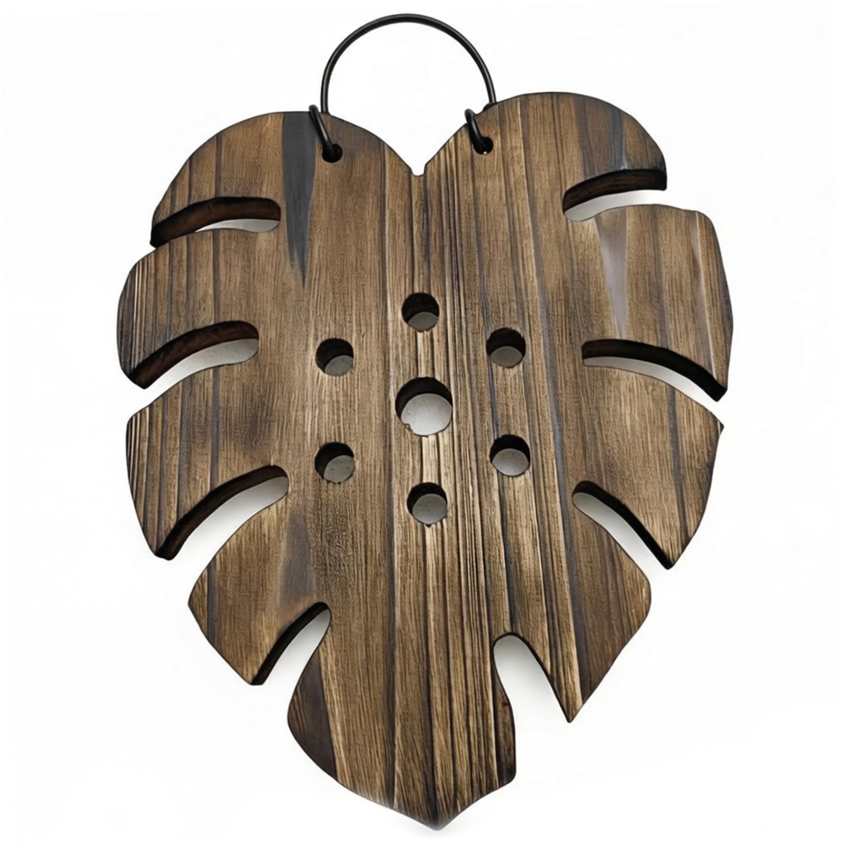 Support de fougère staghorn haut de gamme en bois sculpté avec anneau robuste