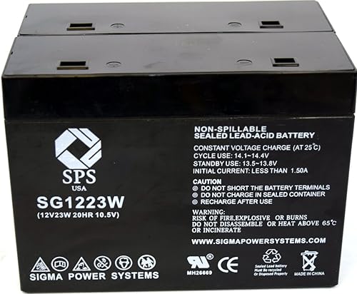 SPS Marca 12V 6Ah Batería de repuesto para CSB HC1225W (paquete de 2)