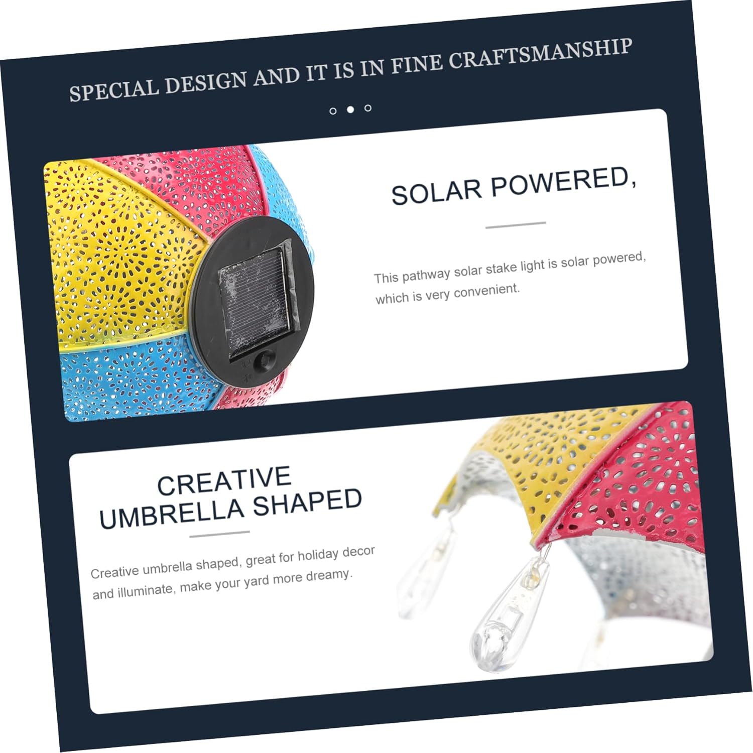 Solar Powered Umbrella Stake Light Garden Decor with Creative Pattern Projection for Outdoor Use for Pathways and Yards