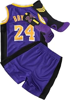 Youth Kids Basketball Jersey Set Quick Dry Basketball Uniform Training With Socks