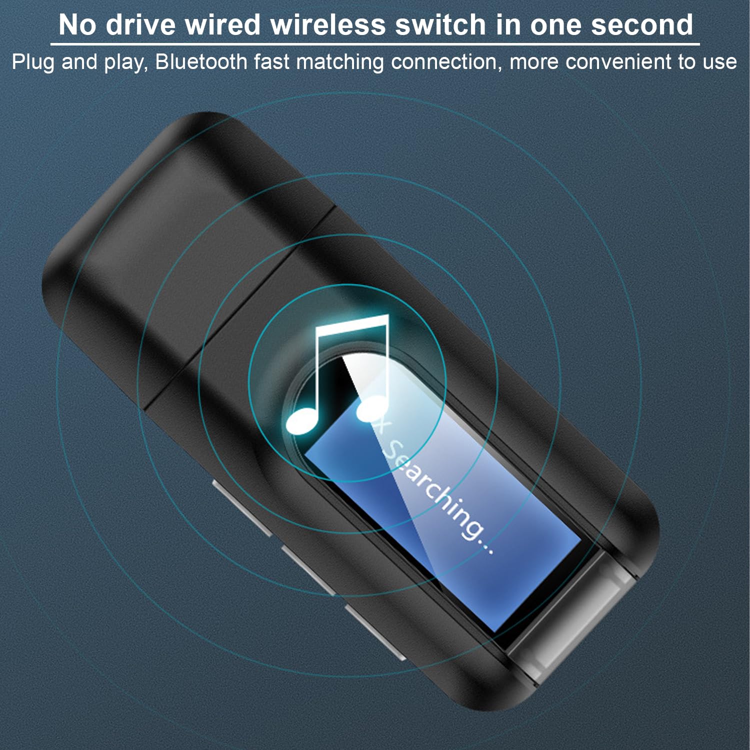 Adattatore Bluetooth Audio USB 5.0: Nizirioo 2 in 1 Wireless Chiavetta Bluetooth con Cavo da 3,5 mm, Portatile Bluetooth Trasmettitore per Auto TV PC Impianto Stereo, Plug And Play