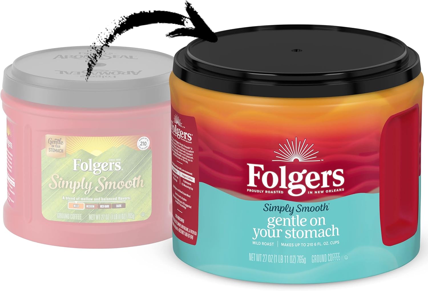 Folgers Simply Smooth Ground Coffee, 27 Ounce, 6 Count