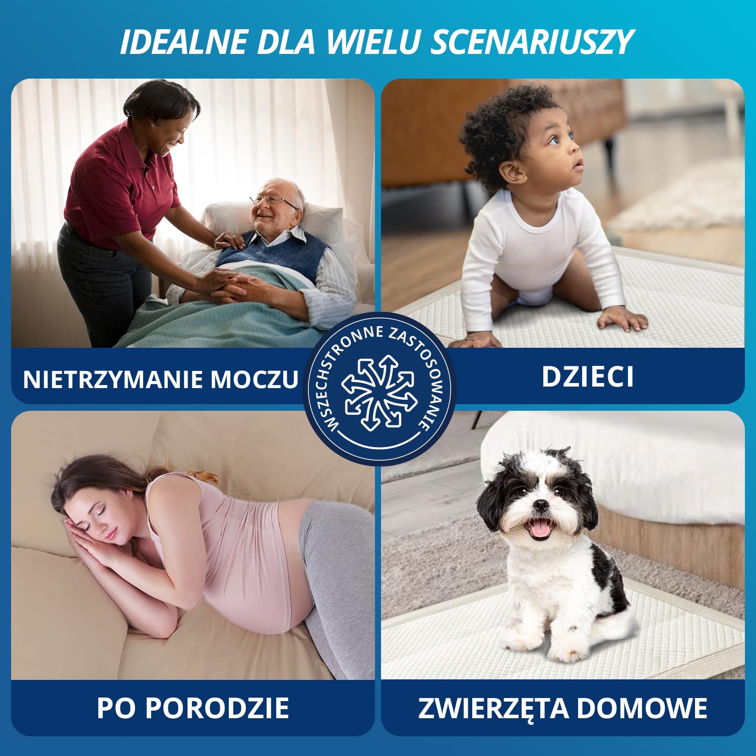 WhyWorry Jednorazowe podkładki na łóżko z nietrzymaniem moczu, 60 x 81 cm, dla dorosłych i seniorów, super chłonne podkładki dla niemowląt, szczelne, grube, pikowane podkładki, dla psów i szczeniaków