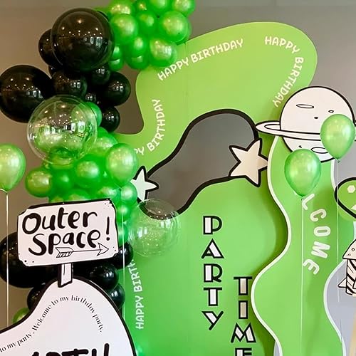 Miniatura 8 de LovesTown Juego de 140 globos verdes, globos de fiesta de 12 pulgadas, globos de látex grandes, kit de arco de guirnalda para cumpleaños, selva