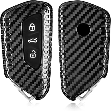 T-carbon Key Fob Cover Fits VW Mk8 Golf R Altas Polo Tiguan ID3 ID4 Buzz 2025;Carbon Fiber Key Shell Fits Skoda Octavia Kodiaq Karoq 2024;Key Case Compatible with Seat Cupra Ateca Leon Accessories