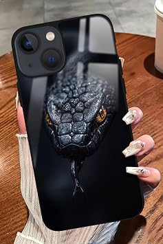 iPhone 15 Plus Uyumlu Darbeye Dayan kl  Y lan Tasar ml  Glossy Premium K l f, Siyah