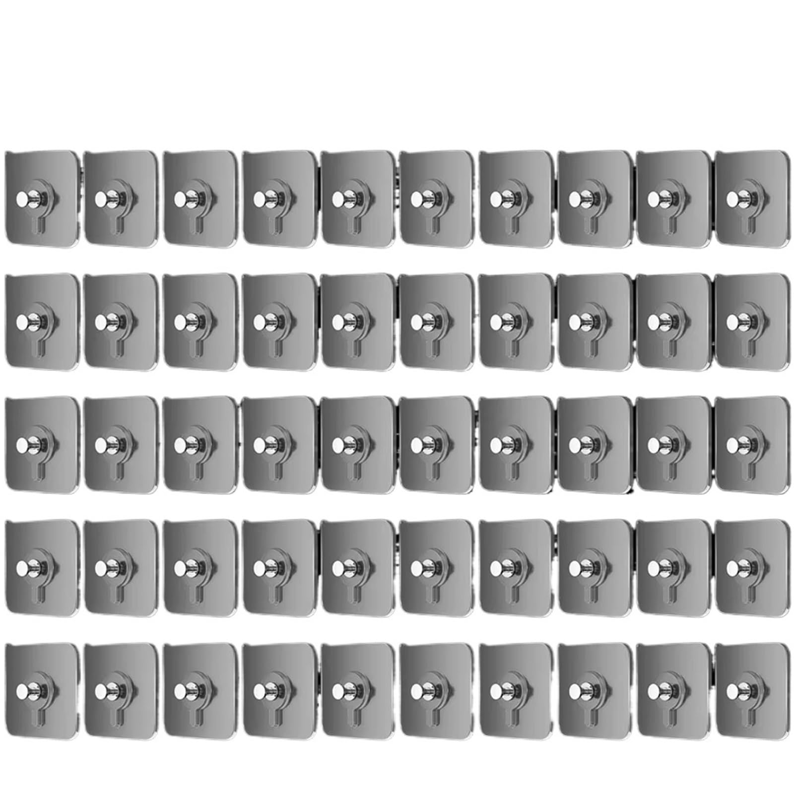 Mkyyioed 50Pcs White Adhesive Hooks 50/10Pcs Self-Adhesive Wall Hooks For Photo Frame Clock Strong Adhesive Transparent Nails Hook Hangers Hanging Nail Holders(50Pcs White)