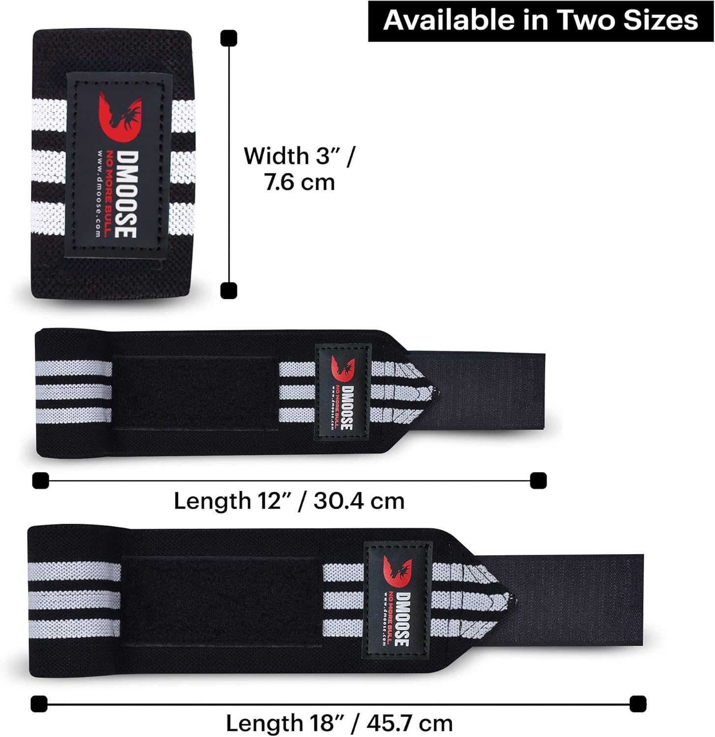 DMoose Wrist Wraps for Weightlifting 12 and 18 Inches Thumb Loops with Wrist Support for Workouts Powerlifting Wrist Straps for Weight Lifting Men and Women : Sports & Outdoors