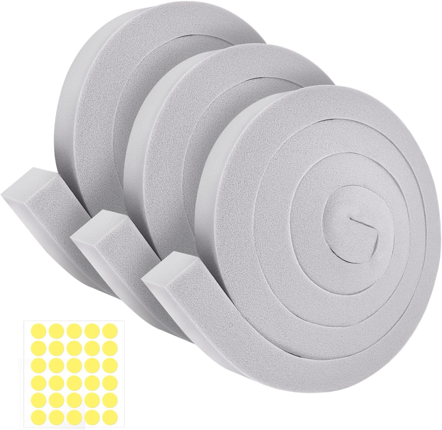 2Packs Air Conditioner Foam Tape with Adhesive, 1''X1''X 6.5 Ft Window Weather Stripping, High Resilience Ac Window Seal Kit Foam Insulation for Winter Summer (6.5ft X 2 Rolls, Black)
