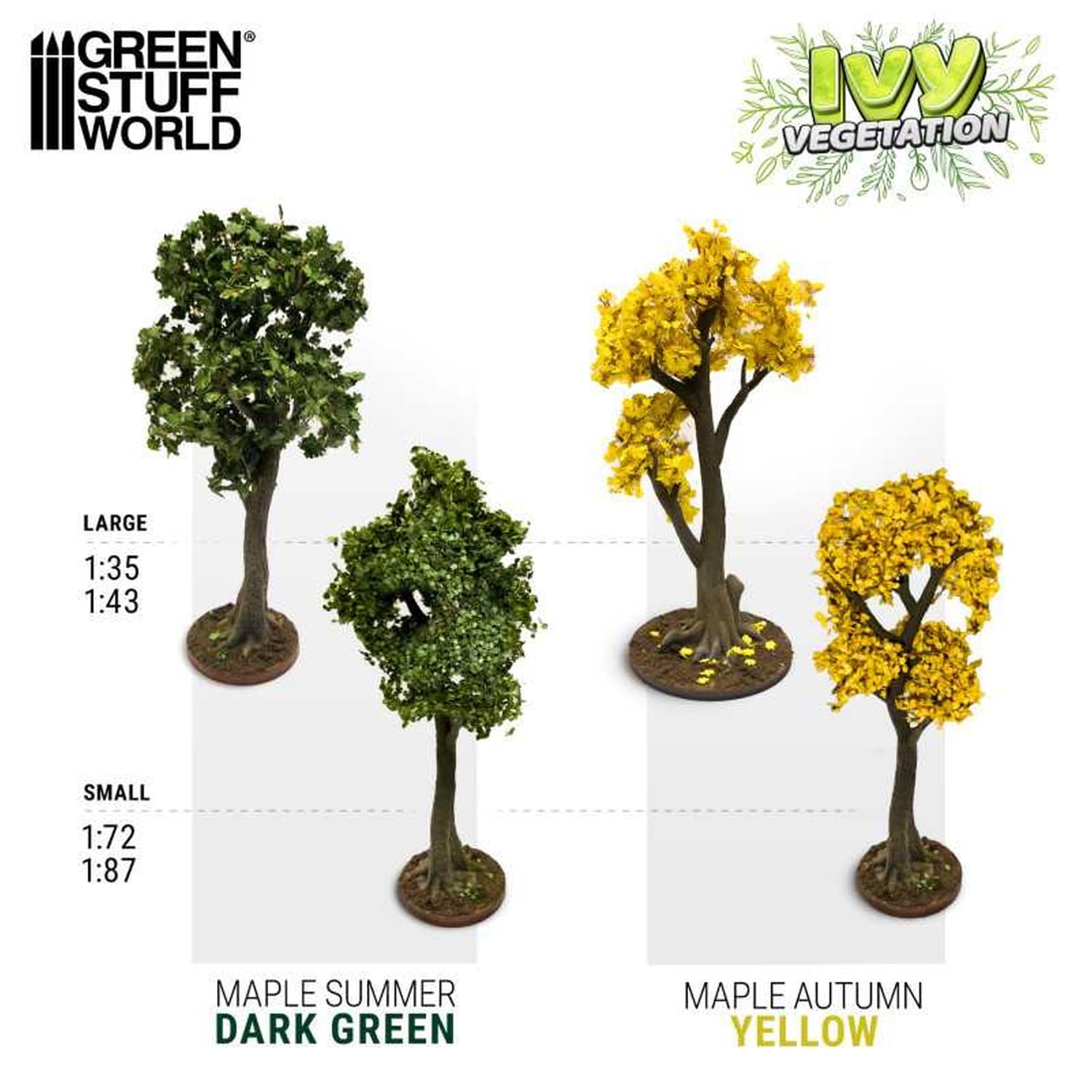 Greenstuff World Ivy Vegetation Sheet Dark Green Summer Maple Leaf Large Hobby Material GSWD-4638 : Amazon.com.au: Toys & Games