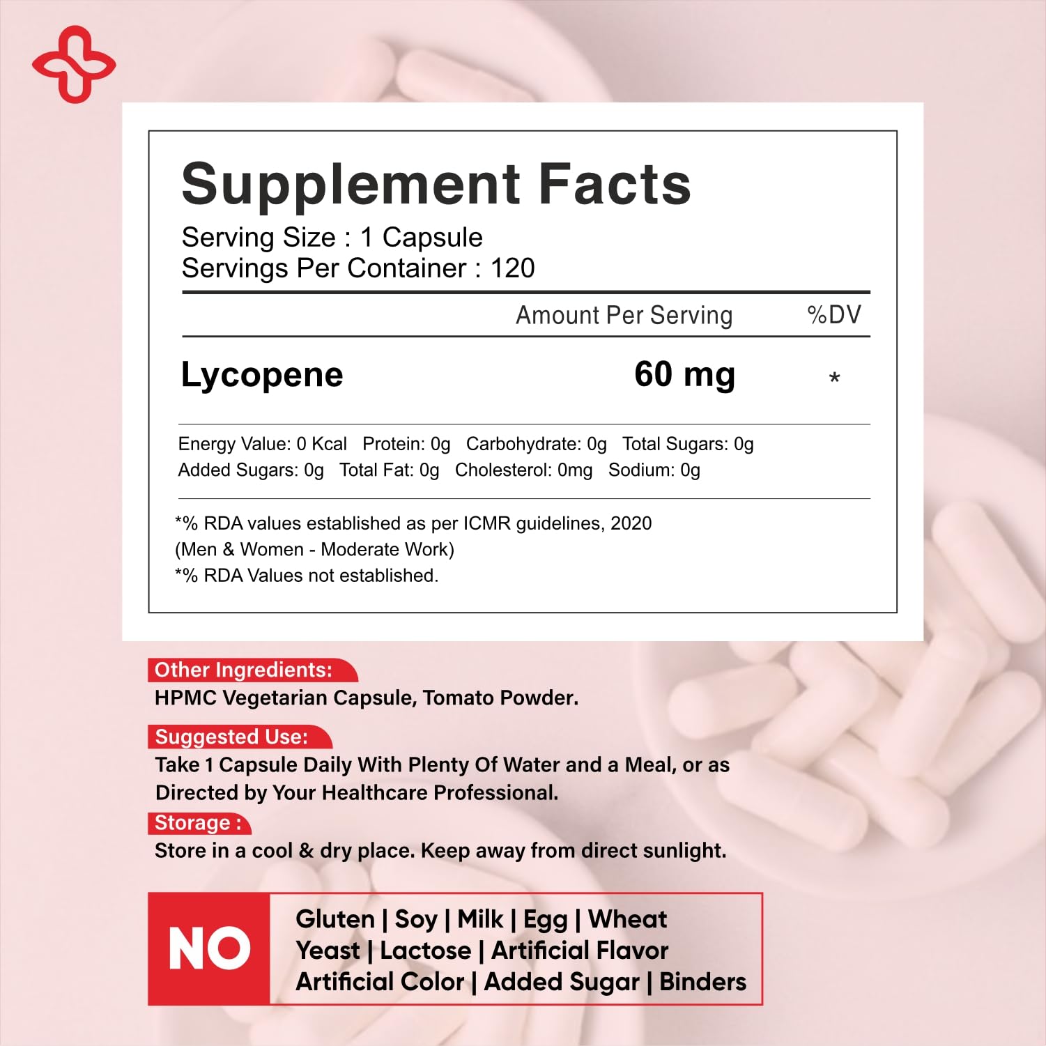 Lycopene 60mg from Tomato Extract, 120 Veg Caps — Amazon image 3