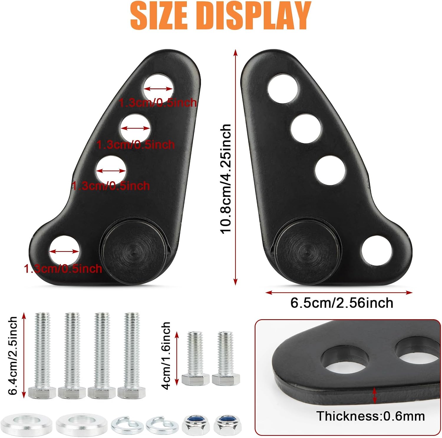 PSLER Motorcycle Rear Adjustable Slam Lowering Kit 1" 2" 3" Rear Shocks Drop Links for Touring Street Glide Electra Glide Ultra Glide Road King with Hard Saddlebags Only Standards 2002-2016 Black