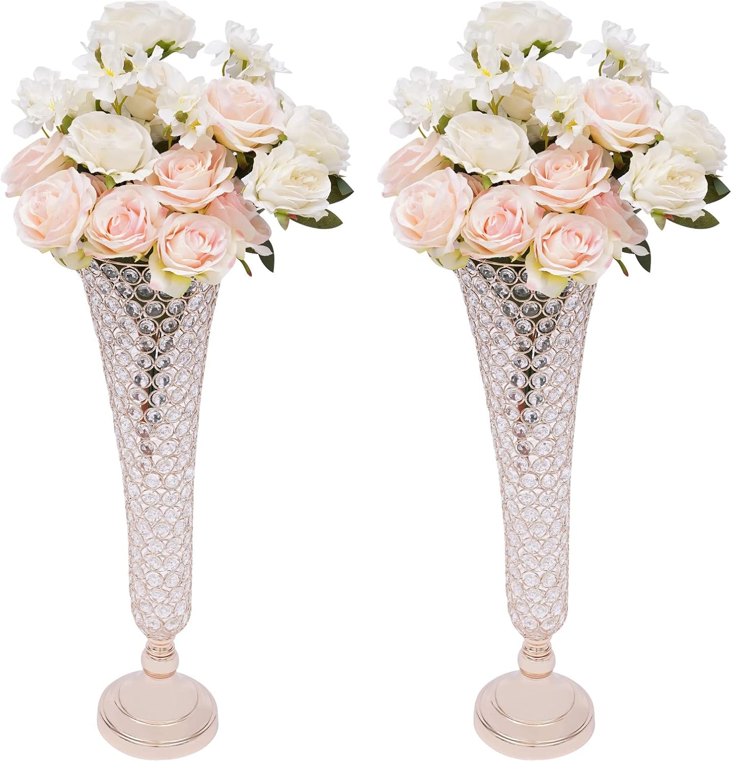 2PCS Crystal Wedding Flower Vase for Artificial Flower