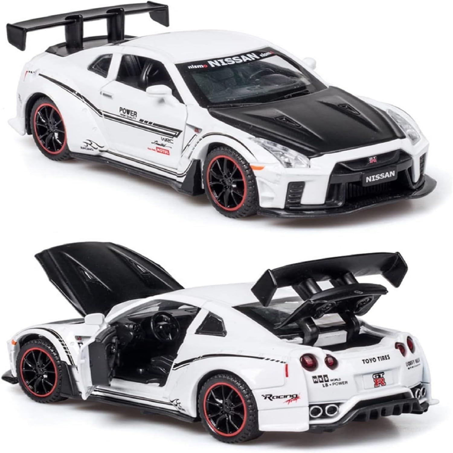 1:24 for Nissan GTR R35 Sports Car Alloy Model Car Kids Toys Car Diecasts Toy Vehicles Toy Cars Strong Pull Back Sounds 2