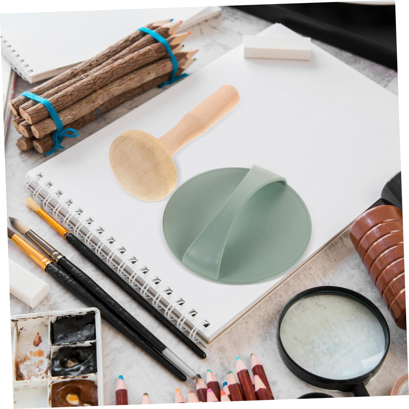 Uonlytech Utensili per Stampa su Carta Accessori Stampaggio Tavola e Rullo per Stampa Strumenti Stampaggio in Legno e Plastica