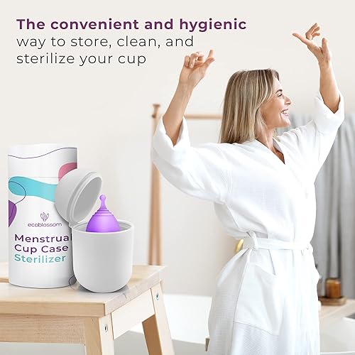 Miniatura 7 de EcoBlossom Estuche y Esterilizador para Copas Menstruales - Soporte Esterilizador de Silicona Reutilizable - Período Más Limpio para Ti y Tu Disco o