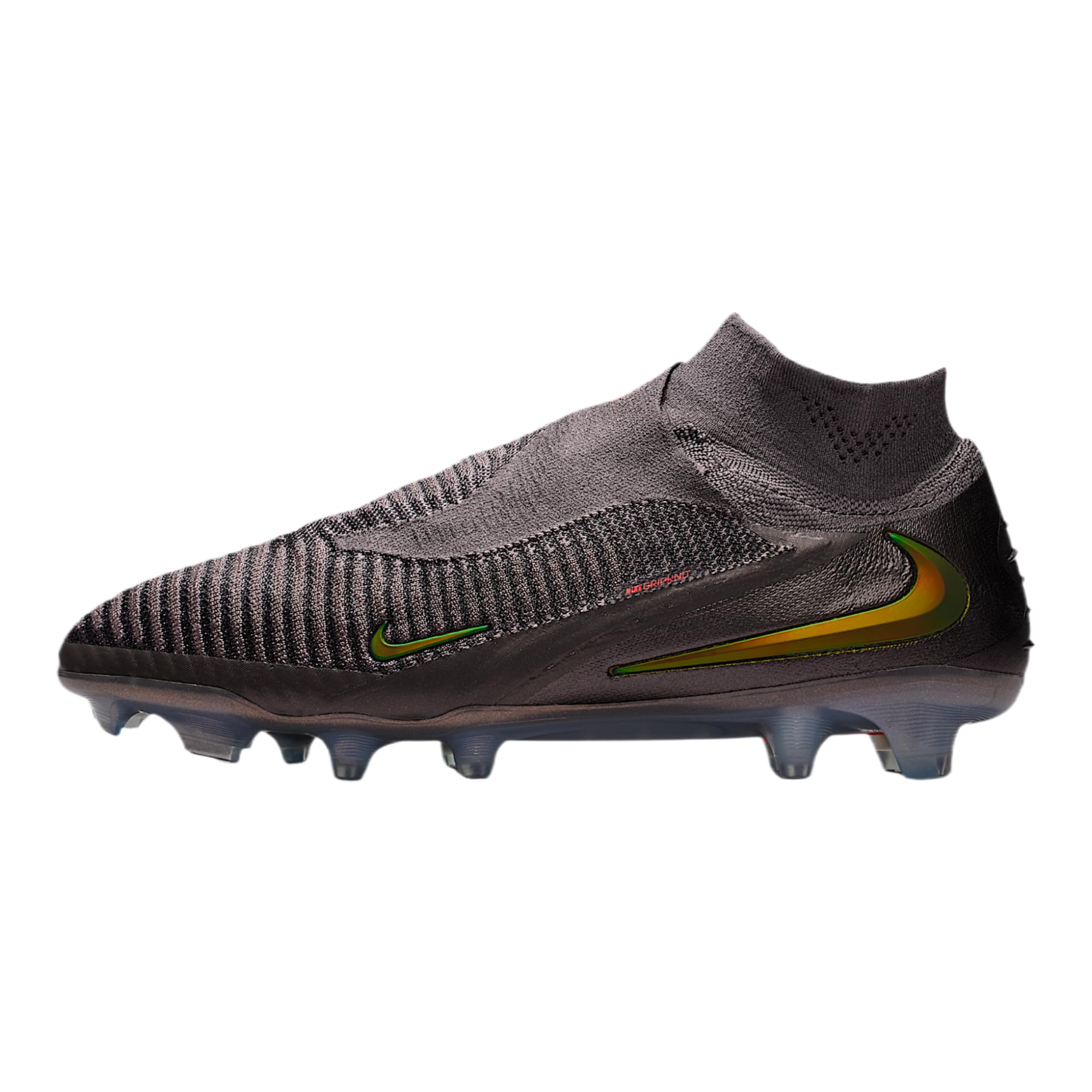 Phantom 6 High Elite LV8 Firm-Ground Soccer Cleats (Medium Ash/Black/Gold Amber)