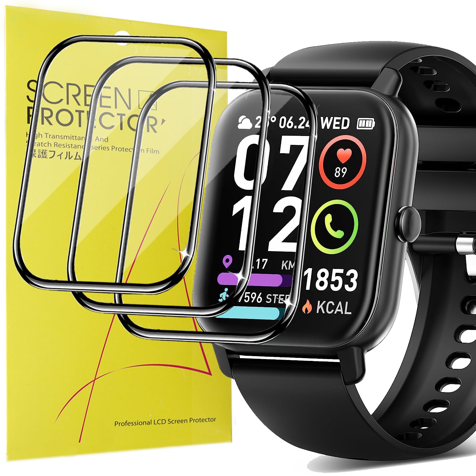 Coque Poounur P66E protection intégrée pour sport et quotidien - Pack de 3 pièces