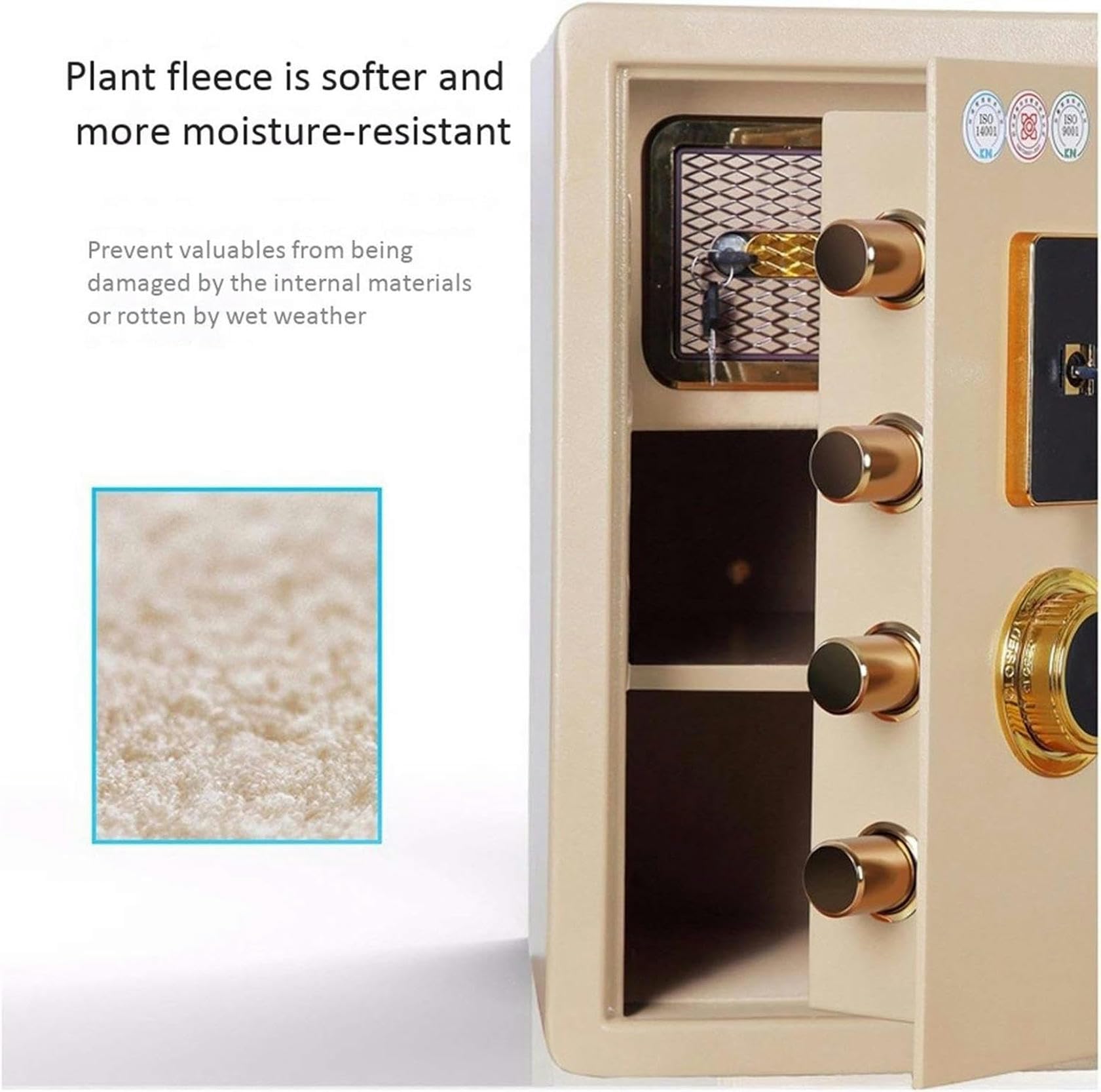 Coffre-fort pour empreintes digitales - En acier ignifuge et étanche - Pour la maison, le bureau, l'hôtel et le restaurant - Serrure antivol électronique pour une protection maximale