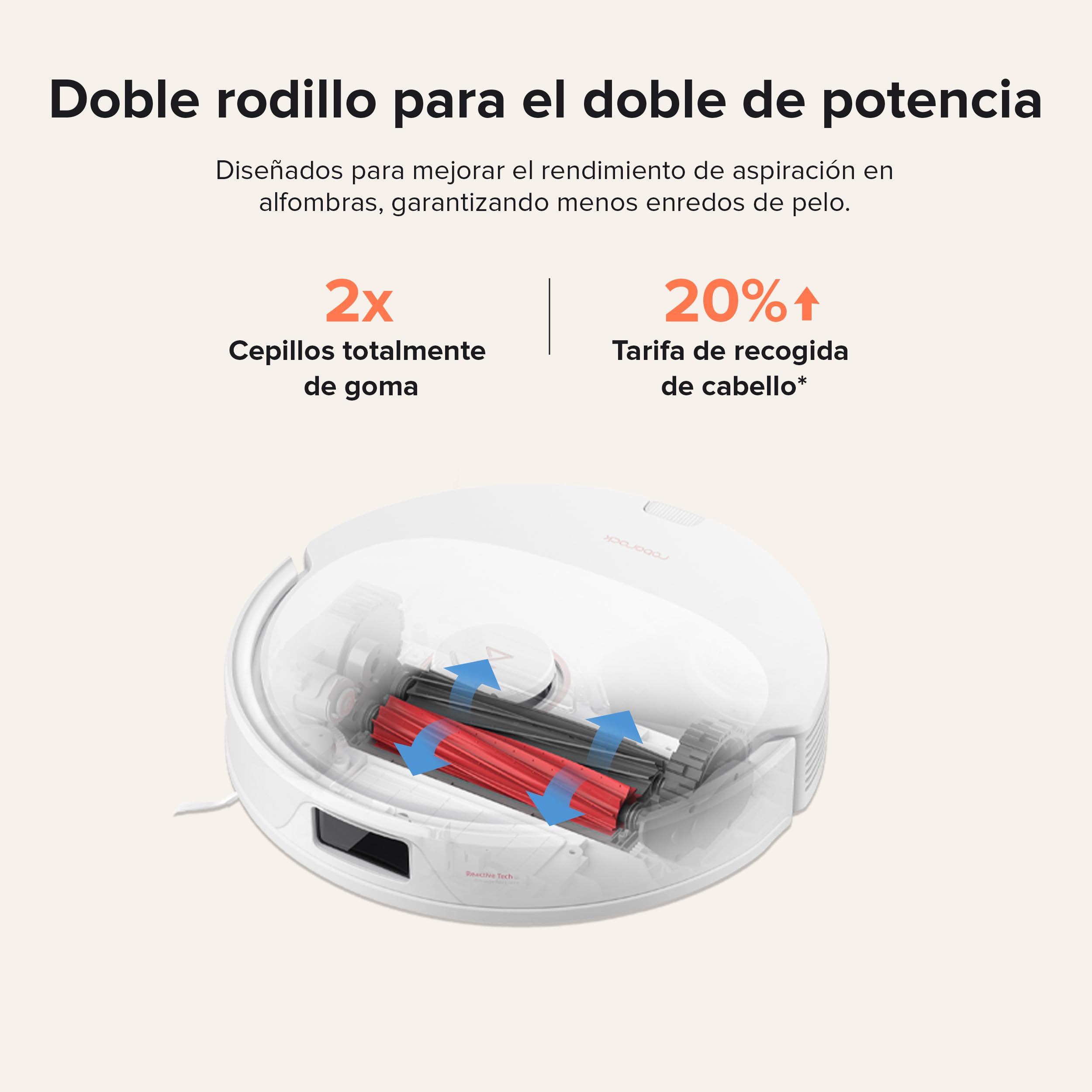 roborock Q8 Max+ Robot Vacuum Cleaner with Suction Station, DuoRoller Brush, 5500Pa Suction Power, 2.5 L Dust Bag, 350 ml Water Tank, Mop Robot PreciSense LiDAR Navigation (White) view 2
