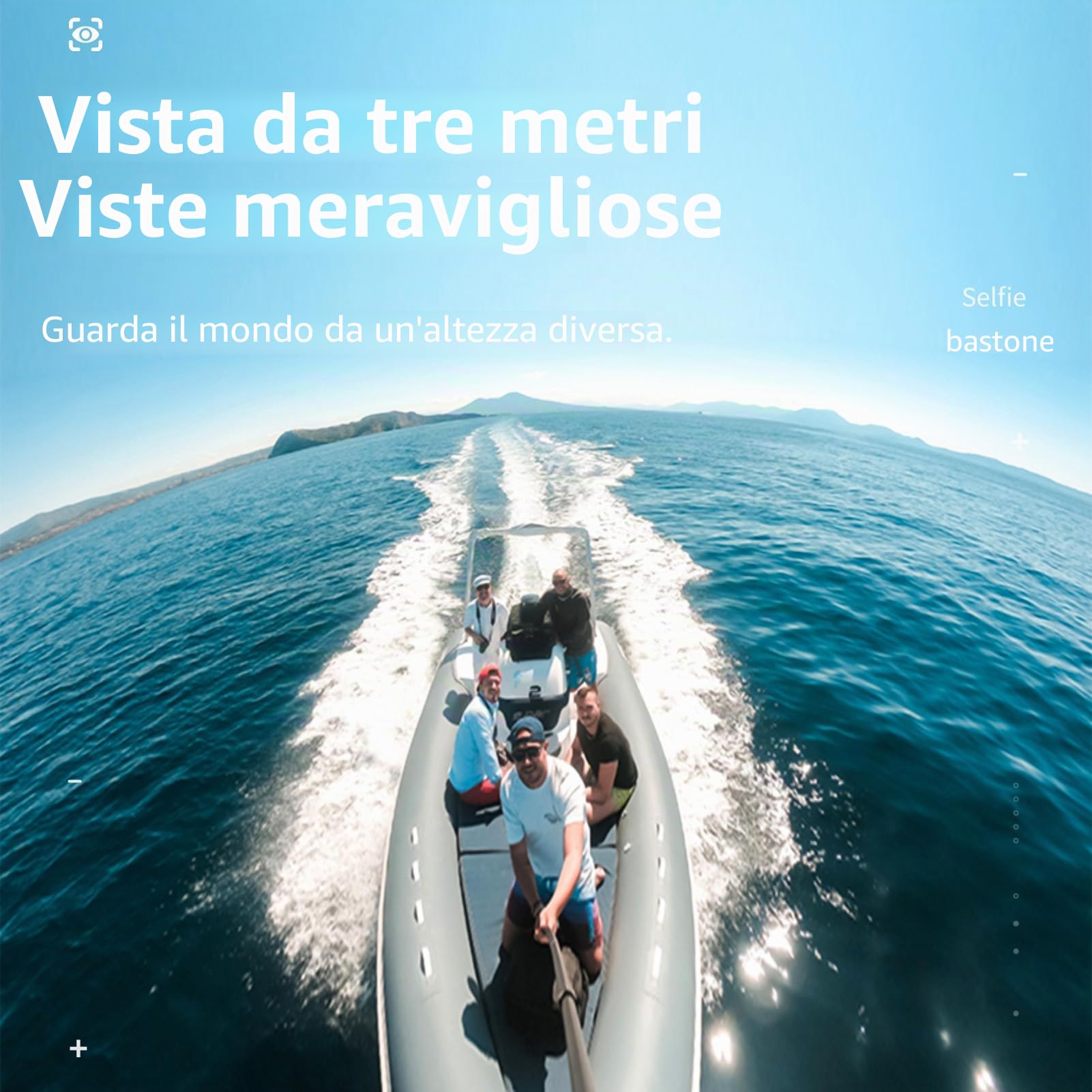 3 Metro Bastone Selfie Invisibile per Action Cam, Camnoon Monopiede Palo Telescopico Asta Selfie Stick Carbonio Antiscivolo 262G con Blocco Rotante Stabile, Sacchetto di Stoccaggio in Velluto a Coste