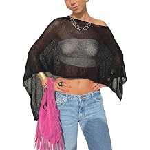Women Knit Crochet Poncho Top Lightweight Sheer Shawl Summer See Through Swim Cover Up Beachwear