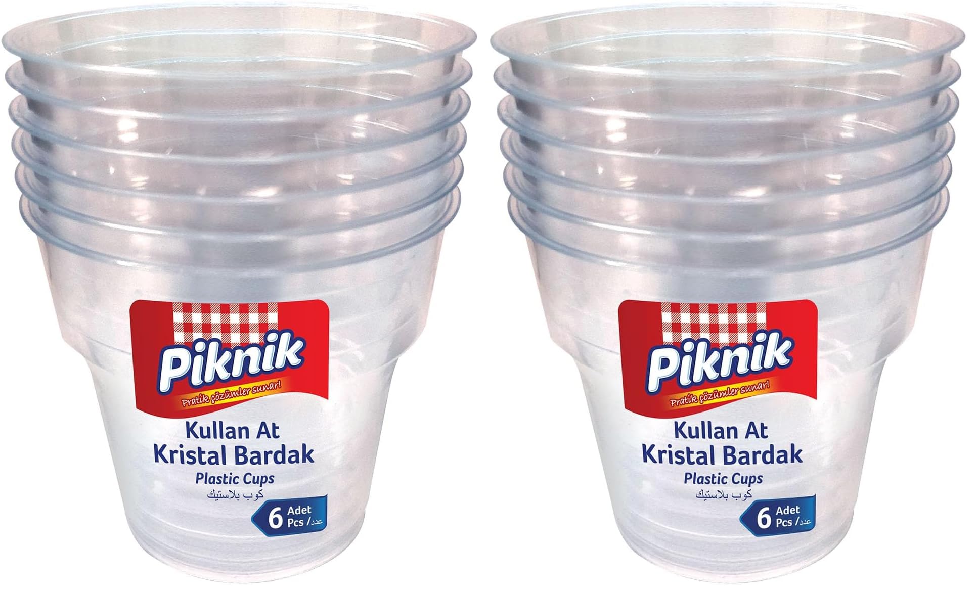 Piknik Kullan At Kristal Bardak 6'lı Şeffaf 1482 (2 paketi)