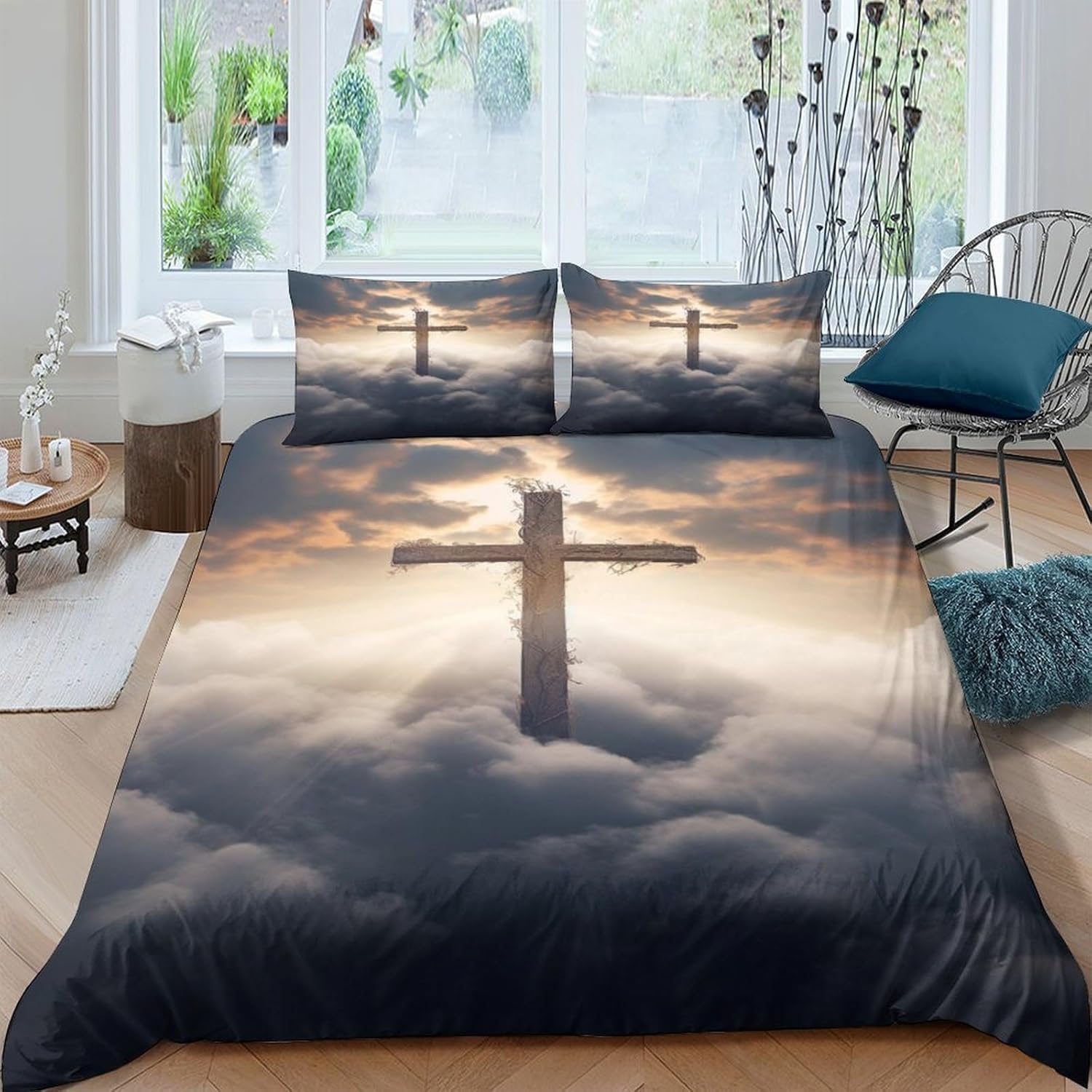 Housse de couette 220x240 avec 2 taies 65x65 parure lit personnages rétro 3D