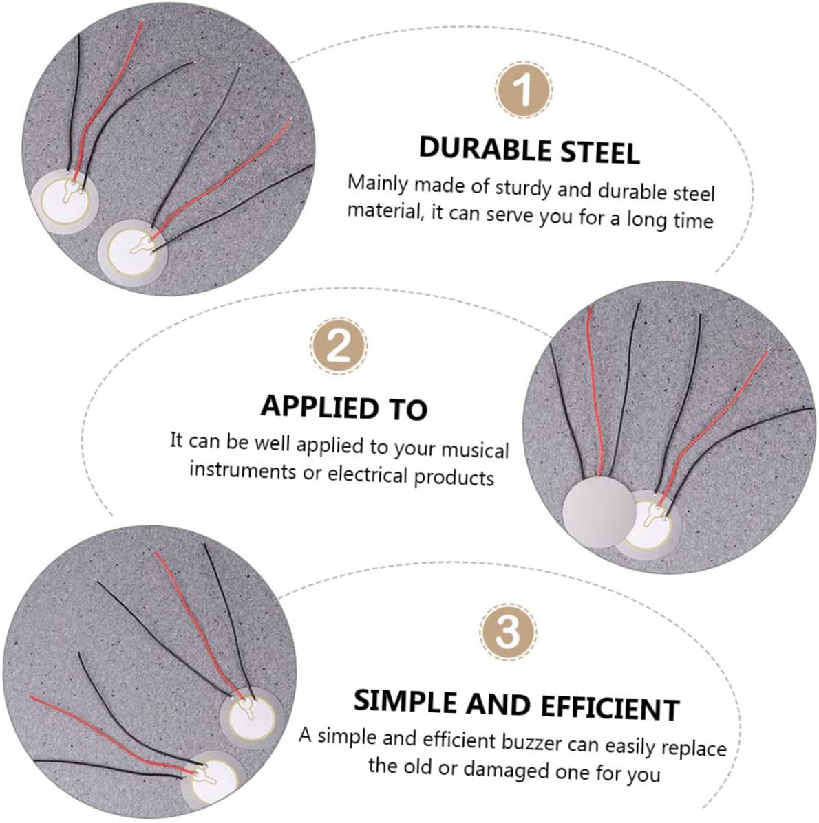 20pcs Self-excited Piezo Piezo Disc for Musical Instruments Replacement